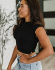 Halfway to Heaven Cropped Top in Black