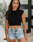 Halfway to Heaven Cropped Top in Black