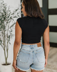 Halfway to Heaven Cropped Top in Black