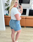 Elle High Rise Rhinestone Cutoff Shorts