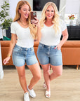 Elle High Rise Rhinestone Cutoff Shorts