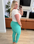 Bridgette High Rise Garment Dyed Slim Jeans in Aquamarine