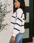 Ivy Lane Textured Sweater in White and Black