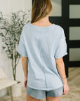 Just Like That Relaxed Heather Tee in Blue