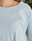 Just Like That Relaxed Heather Tee in Blue