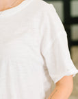 Just Like That Relaxed Heather Tee in Ivory