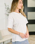 Just Like That Relaxed Heather Tee in Ivory
