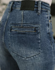 Karla High Waist Column Straight Button-Fly & Back Welt Pkts