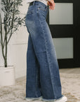 Karla High Waist Column Straight Button-Fly & Back Welt Pkts