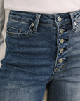 Karla High Waist Column Straight Button-Fly & Back Welt Pkts