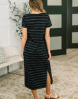 Keep em' Talkin Scoop Neck Midi Dress