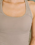Keeping it Cool Scoop Neck Tank in Ash Mocha