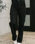 Keira High Waist Cargo Wide in Black