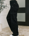 Keira High Waist Cargo Wide in Black