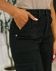 Keira High Waist Cargo Wide in Black