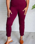 Magic Ankle Crop Skinny Pants in Wine