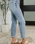 Mallory Mid Rise Bleach Wash Boyfriend Jeans