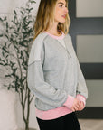 Midnight Cravings Trim Accent Pullover in Grey