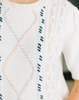 Need a Little Love Cable Knit Puff Sleeve Top
