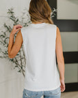 New Normal Pleat Detail Sleeveless Top in White