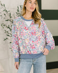 New Opportunities Drop Shoulder Floral Pullover
