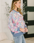New Opportunities Drop Shoulder Floral Pullover