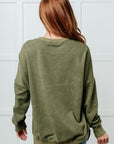 No Plain Jane Oversized Sweatshirt in Green