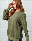 No Plain Jane Oversized Sweatshirt in Green