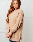 No Plain Jane Oversized Sweatshirt in Khaki