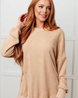 No Plain Jane Oversized Sweatshirt in Khaki