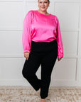 Not Exaggerating Satin Puff Sleeve Blouse