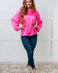 Not Exaggerating Satin Puff Sleeve Blouse