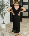 On the Town Lace Scoop Neck Dress in Black