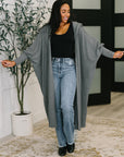Pamper Travel Hooded Cardigan in Charcoal
