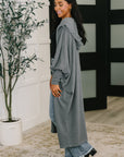Pamper Travel Hooded Cardigan in Charcoal
