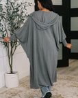 Pamper Travel Hooded Cardigan in Charcoal