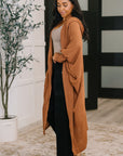 Pamper Travel Hooded Cardigan in Chestnut