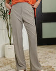 Peachy Keen Straight Leg Trousers in Stone Taupe