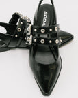 Pop of Color Pointy Toe Slip On in Black