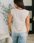 Quite Intimately Striped Muscle Tee in Brown