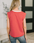 Quite Intimately Striped Muscle Tee in Red