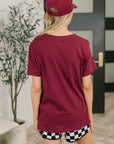 Rest Assured Basic Relaxed Tee in Cabernet