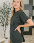 Rest Assured Basic Relaxed Tee in Charcoal