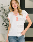 Right Thing to Say Textured Henley Top