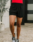 Rile Me Up High Waisted Shorts in Black