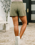 Rile Me Up High Waisted Shorts in Dusty Olive
