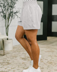 Rile Me Up High Waisted Shorts in Light Grey