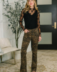 Roxy High Waist Bootcut Leopard Print