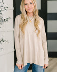 Running Late Hooded Long Sleeve in Beige