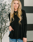 Running Late Hooded Long Sleeve in Black